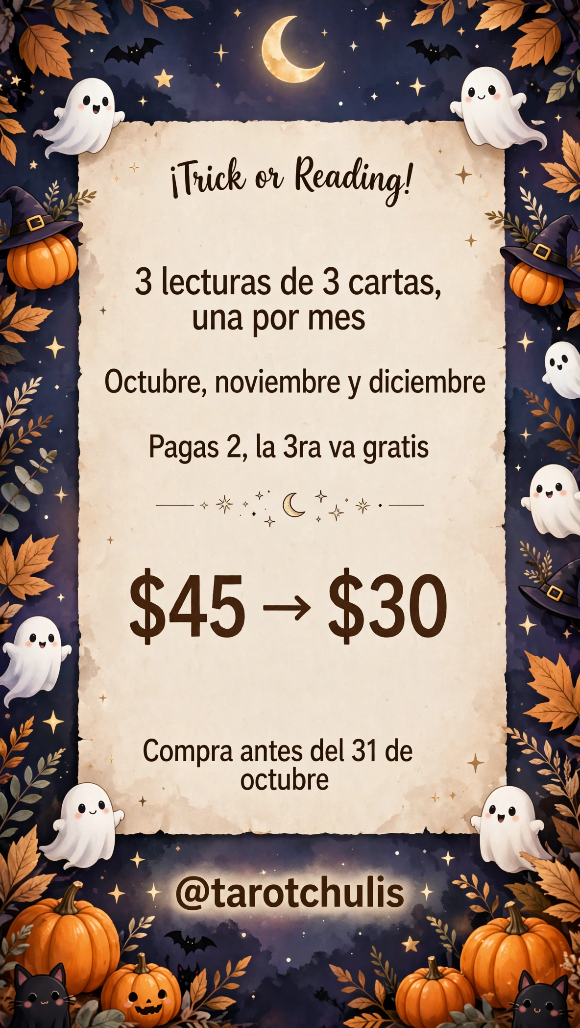 Halloween Special – 3 Card Reading Package (Oct–Dec)